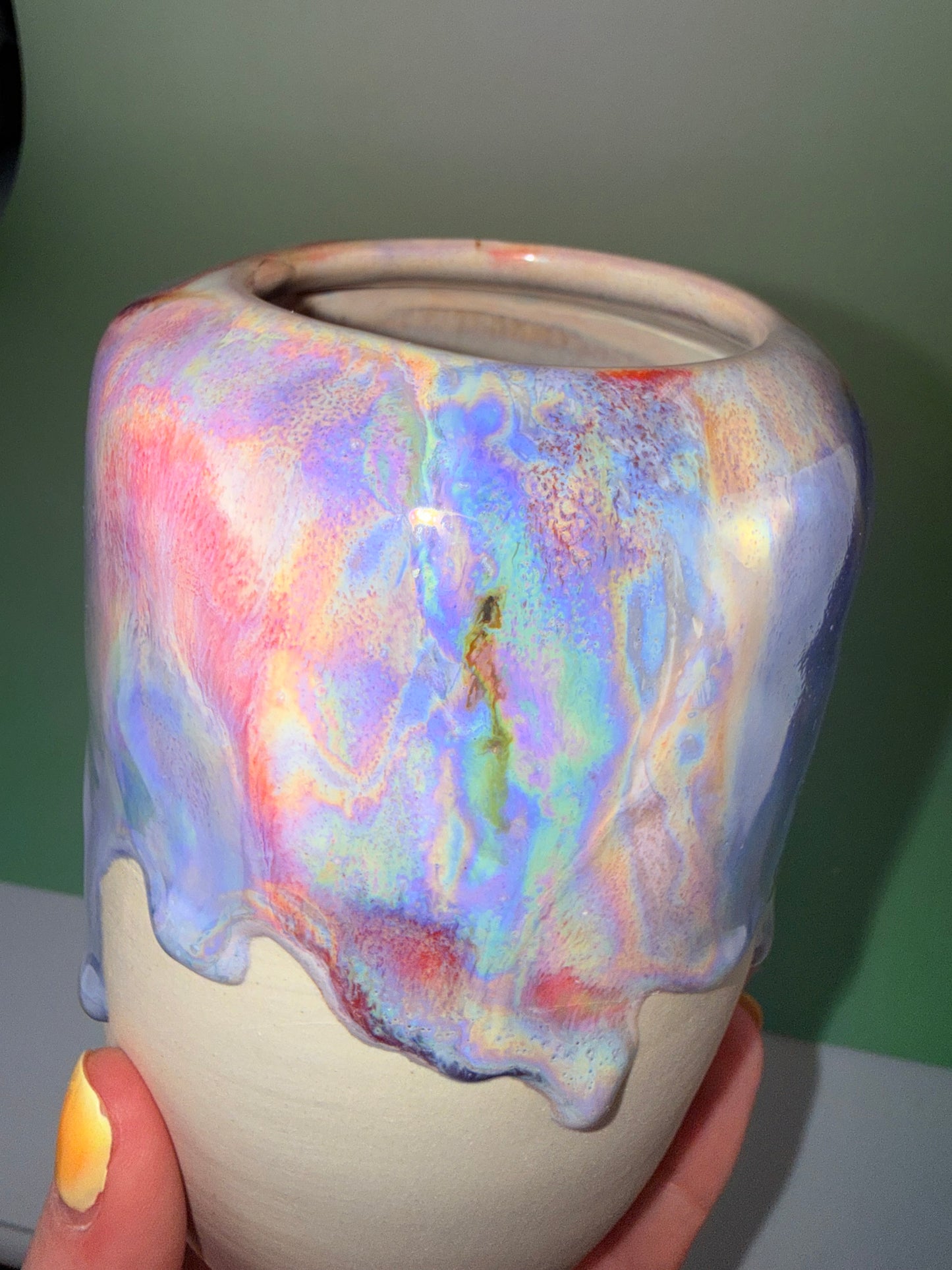 Iridescent drippy travel cup #1