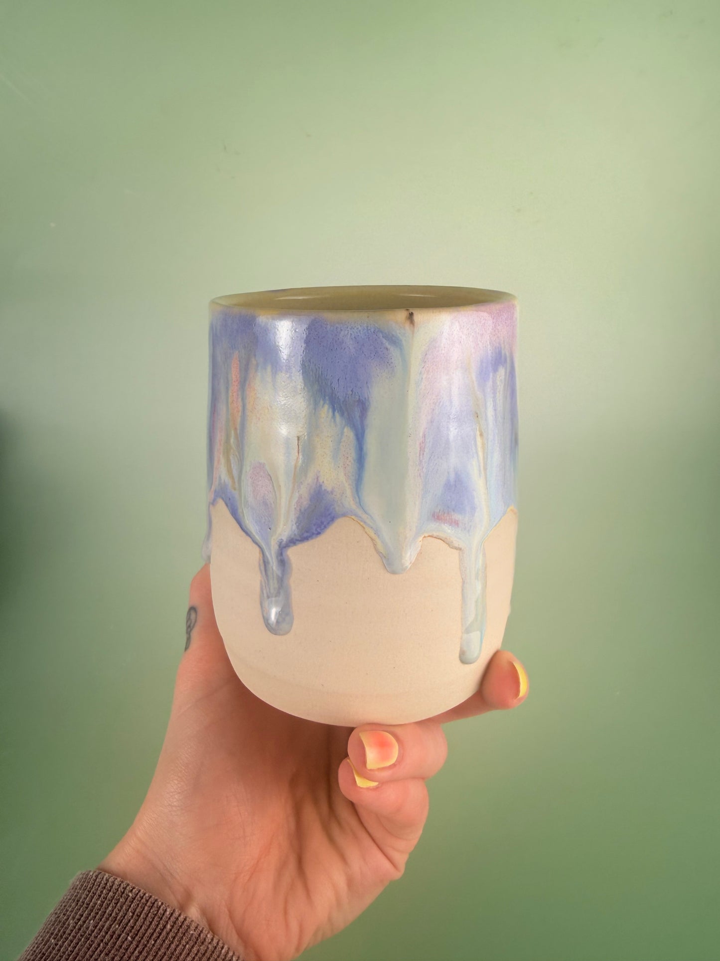 Pastel drippy cup “to do: be happy” discounted