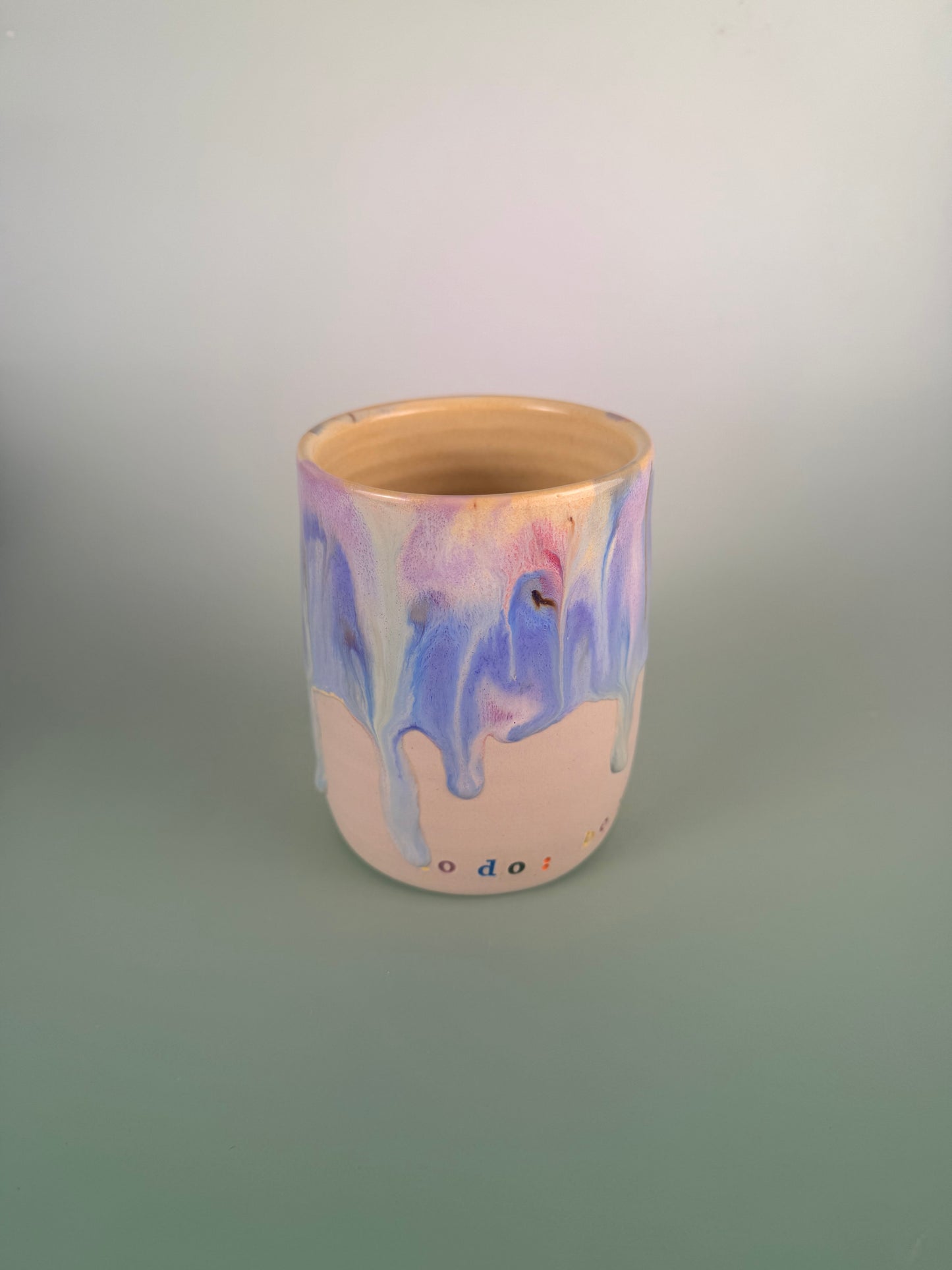 Pastel drippy cup “to do: be happy” discounted