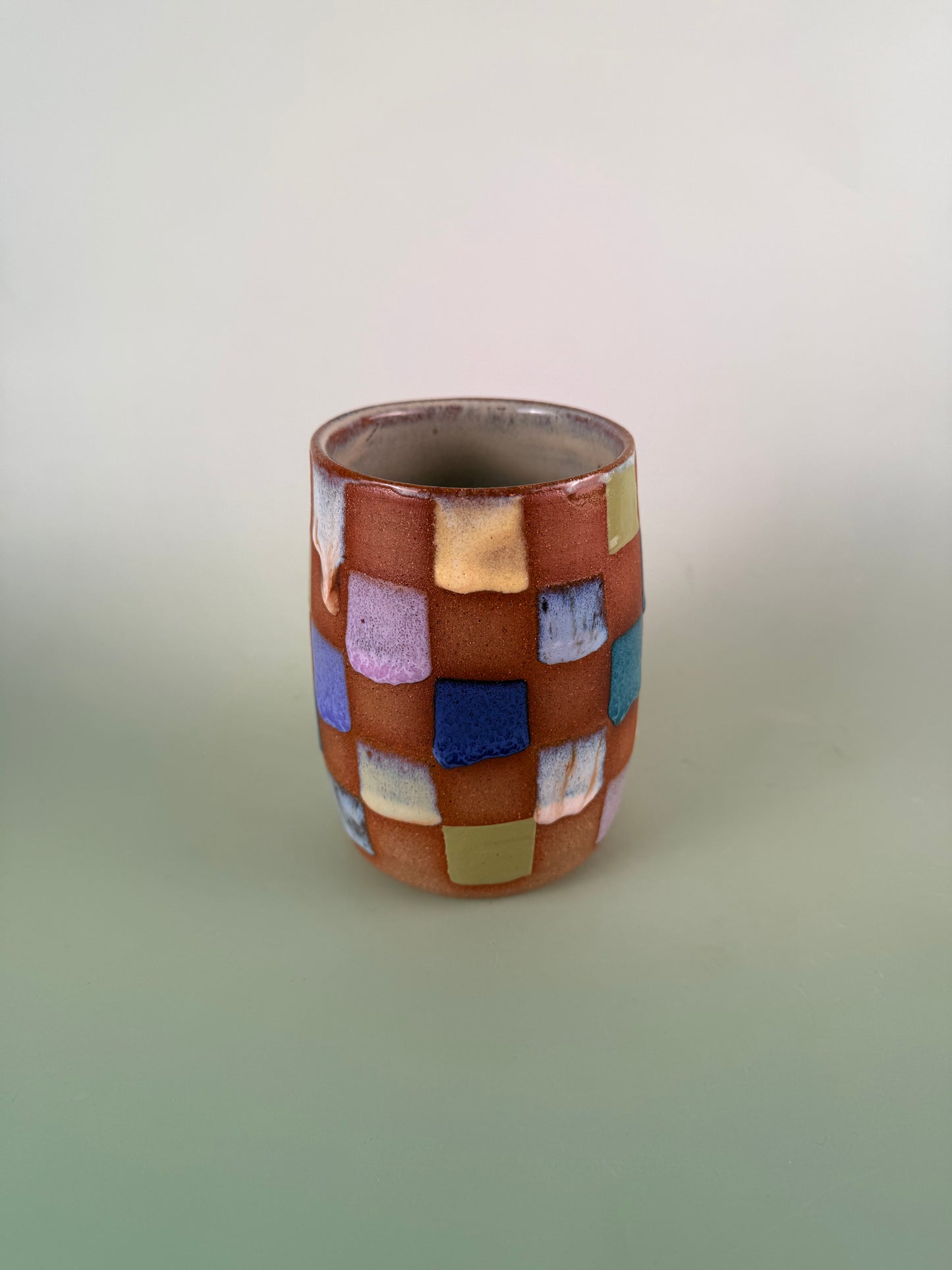 Colorful checked cup #1