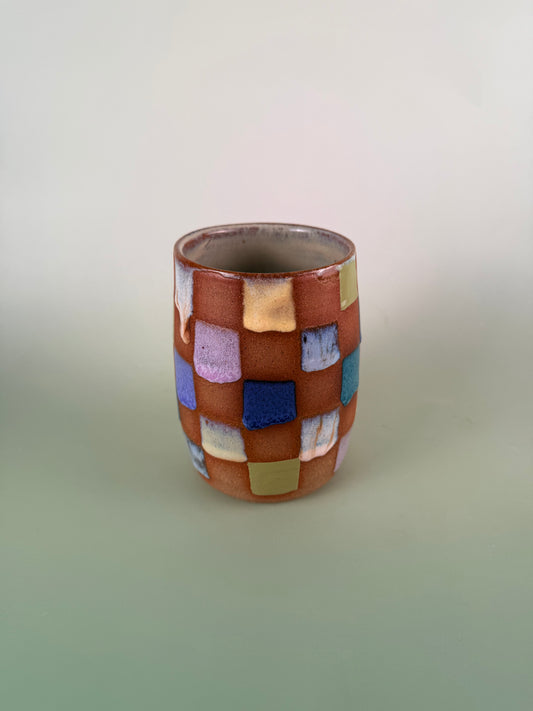 Colorful checked cup #1