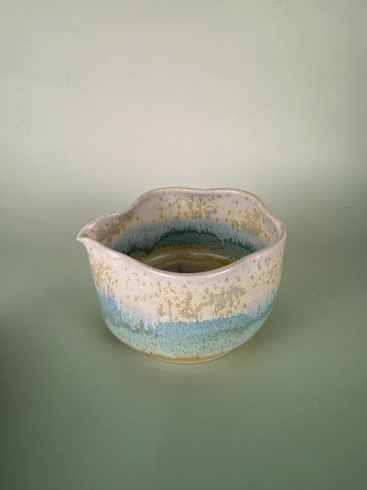 Flower shaped matcha bowl