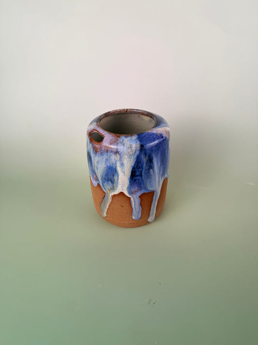 Dark clay drippy glaze