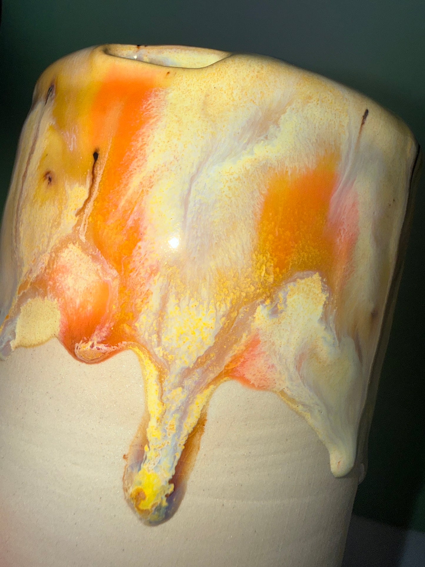 Yellow drippy travel cup