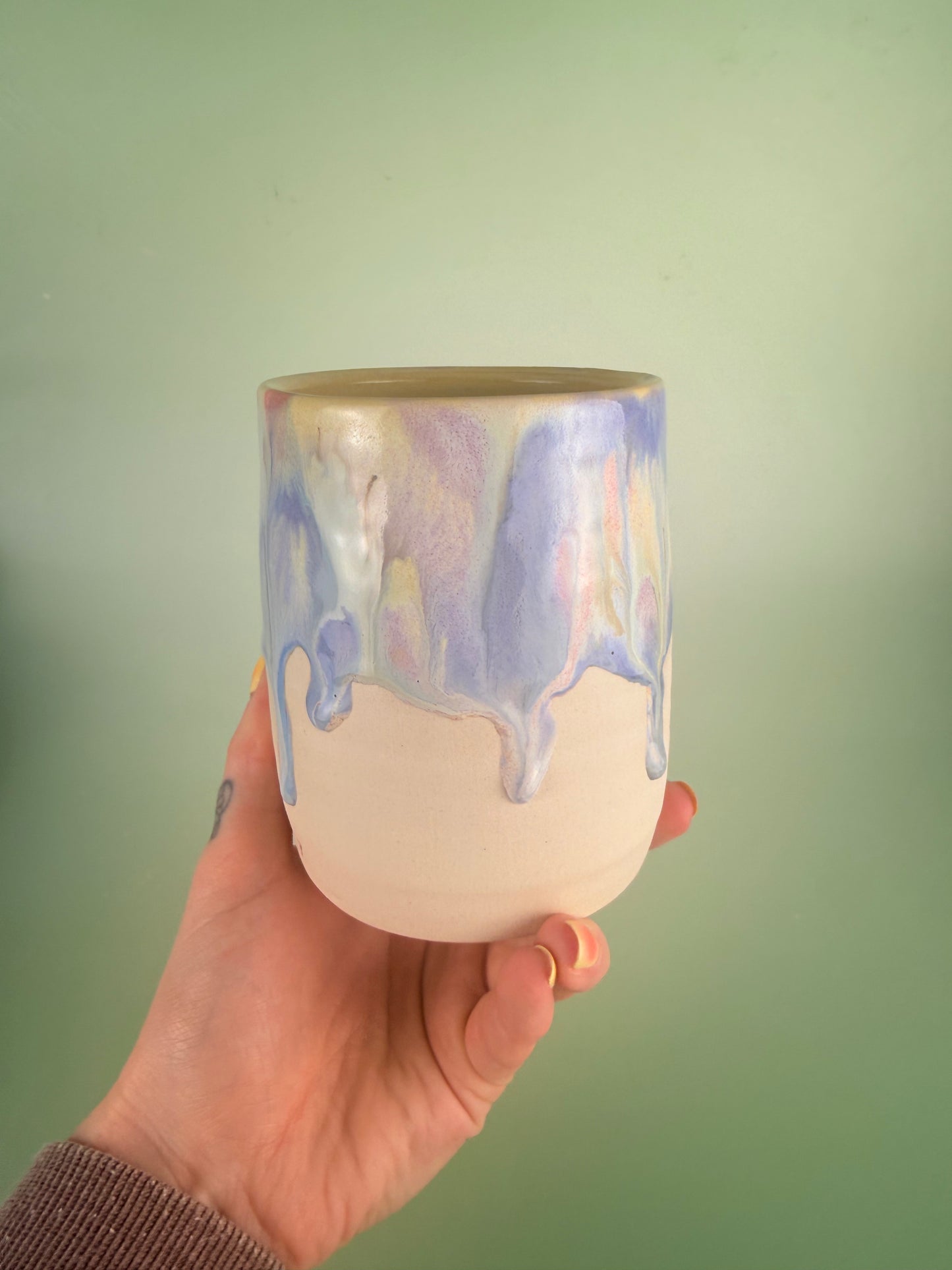 Pastel drippy cup “to do: be happy” discounted