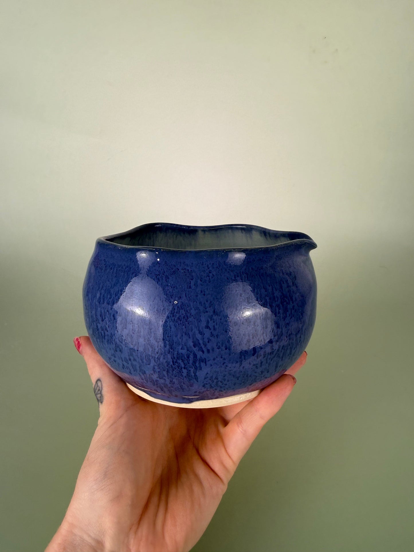 Blueberry shaped matcha bowl