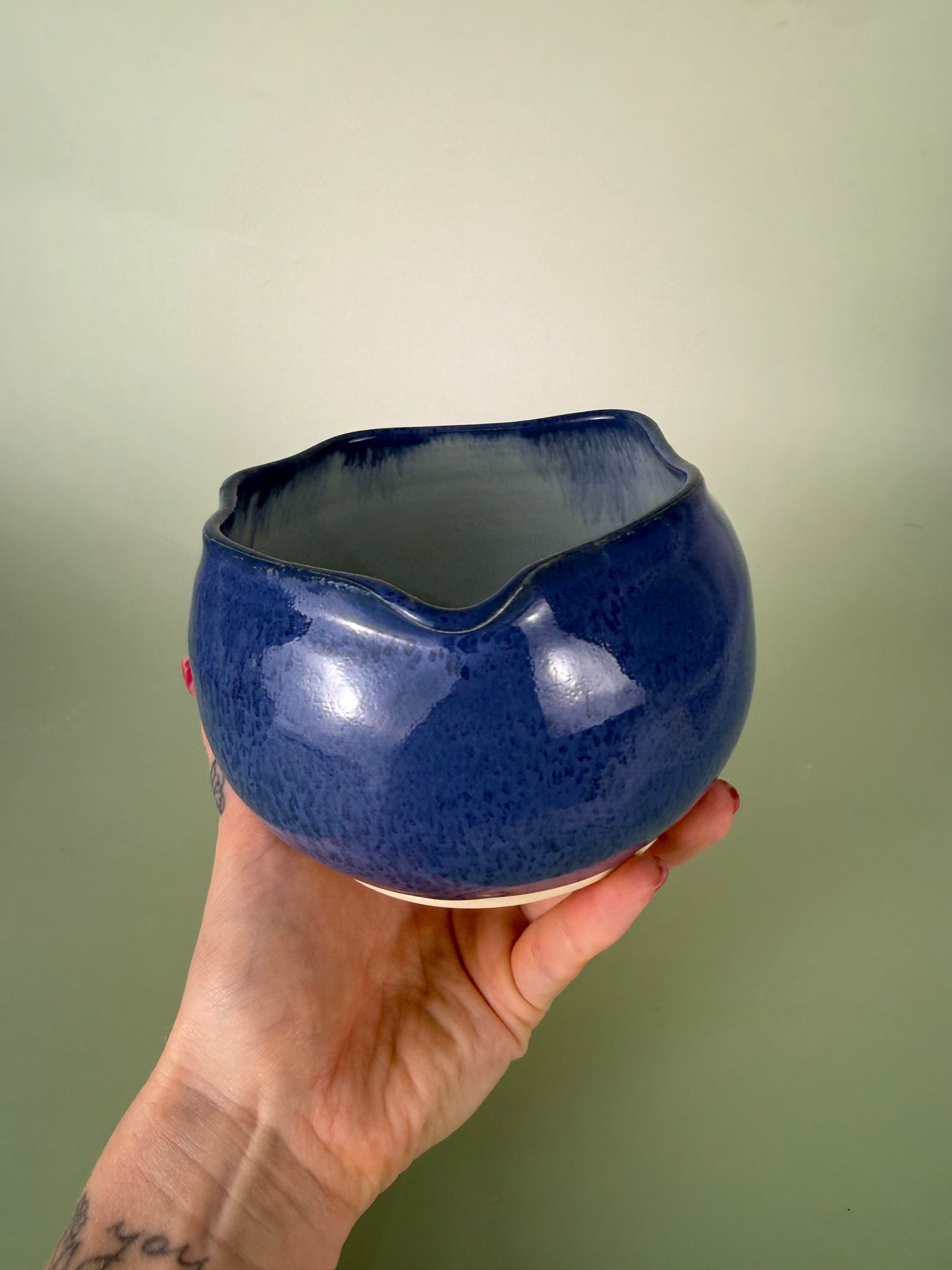 Blueberry shaped matcha bowl