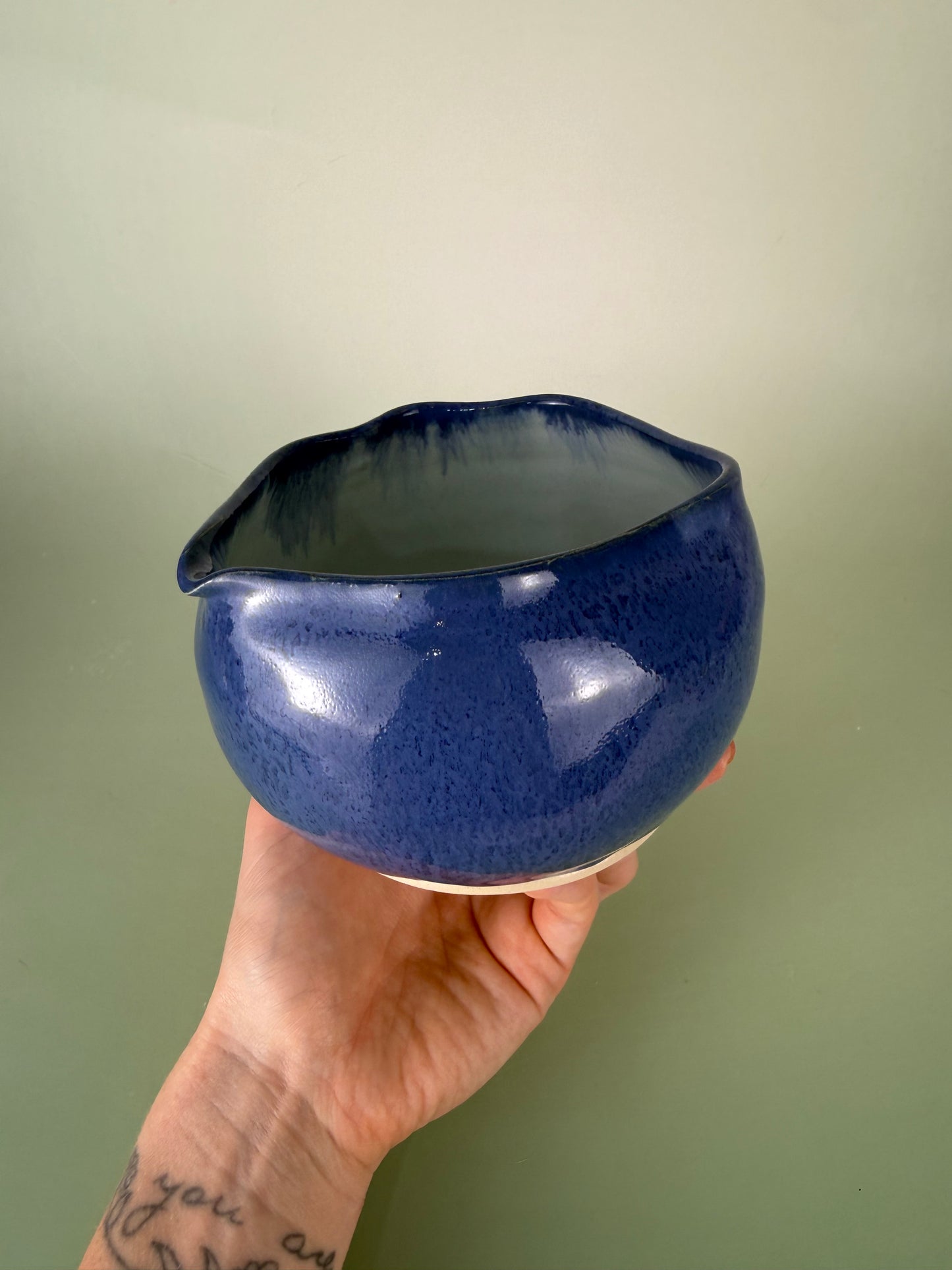 Blueberry shaped matcha bowl