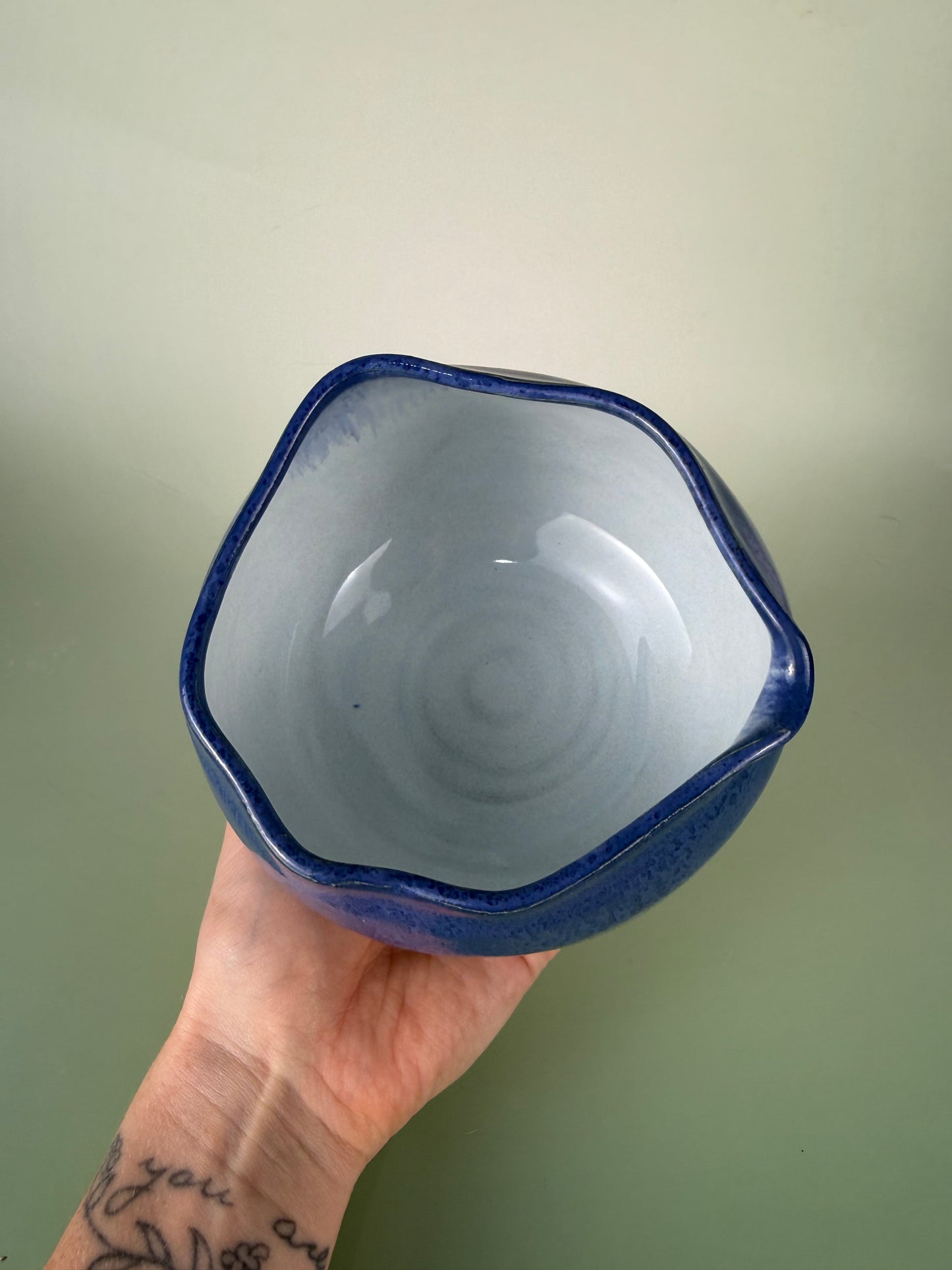 Blueberry shaped matcha bowl