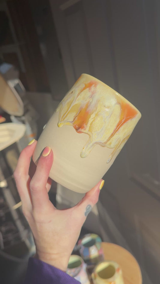 Yellow drippy “to do: be happy”